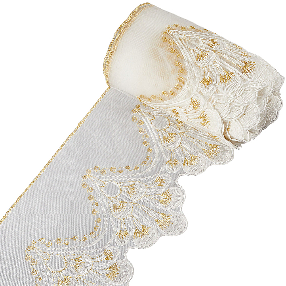 10 ярдов полиэстеровой цветочной вышивки кружевной отделки, аксессуары для одежды