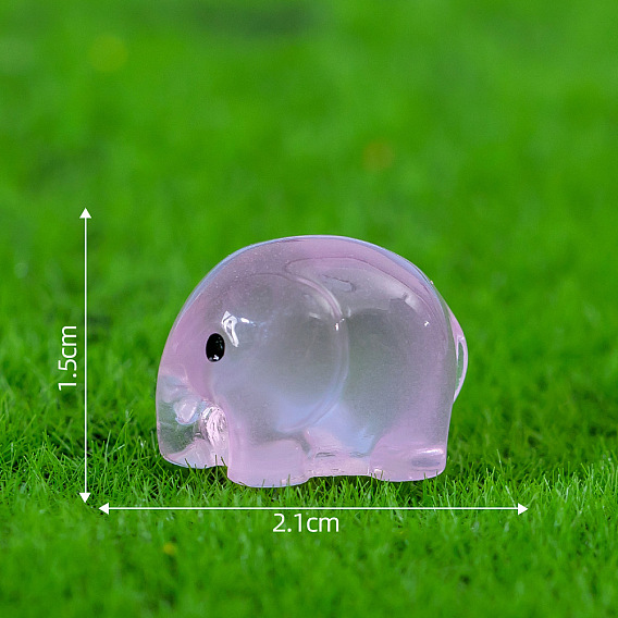 Фигурки слонов из светящейся смолы 3d, для домашнего украшения рабочего стола, светится в темноте