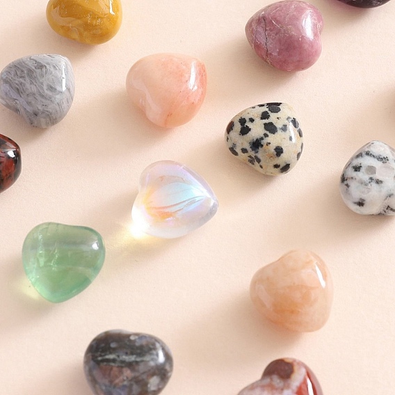 Gemstone Healing Stones, Heart Love Stones, Pocket Palm Stones for Reiki Ealancing