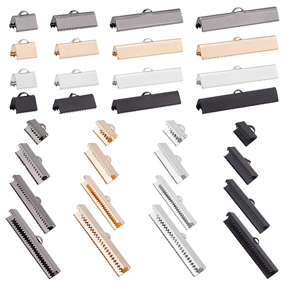 32шт. 16 стиль латунные ленточные обжимные концы, прямоугольные