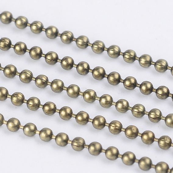 Iron Ball Bead Chains, Soldered, with Spool, Nice for Jewelry Making
