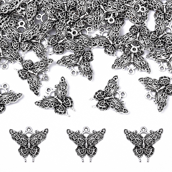 30 шт. Подвески из сплава в тибетском стиле, без кадмия и без свинца, бабочка