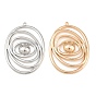 304 Stainless Steel Pendants, Oval with Eye Charms