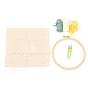 DIY Punch Needle Kits, Flower Pattern with Needle Threaders and Aluminum Threader, for DIY Craft Stitching