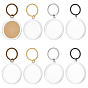 8 pièces 4 styles porte-clés porte-clés cadre photo acrylique pièce commémorative, avec porte-clés en alliage, pour collection de monnaie, plat rond