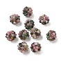 Natural Multicolor Tourmaline Woven Beads, Cluster Beads, Round