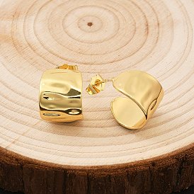 Латунные серьги-гвоздики в форме буквы С, стойки покрытие, долговечный, без кадмия и без свинца