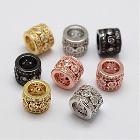 Micro en laiton pavent des perles cubes de zircone, colonne, sans plomb et sans nickel