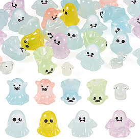 30шт. светящиеся прозрачные смоляные декоративные элементы для Хэллоуина, для украшения рабочего стола домашнего офиса, светится в темноте, разнообразные