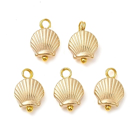 Plating ABS Plastic Charms, with Brass Loops, Shell Shape