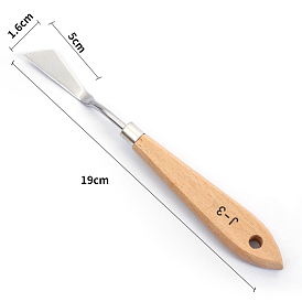 Grattoir à palette en acier inoxydable, avec manche en bois, spatule couteaux artiste peinture à l'huile outils