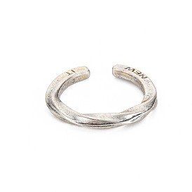 Word New Great Road It Start Here Open Cuff Ring, Tibetan Style Alloy Twist Ring for Men Women, Cadmium Free & Lead Free