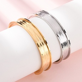 304 Base de brazalete ranurada de acero inoxidable, brazaletes lisos, fabricación de brazaletes con incrustaciones de cuero