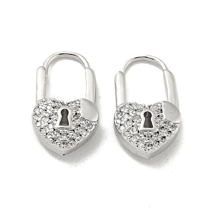 Brass Micro Pave Cubic Zirconia Hoop Earring