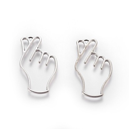 Tibetan Style Zinc Alloy ASL Pendants, Gesture