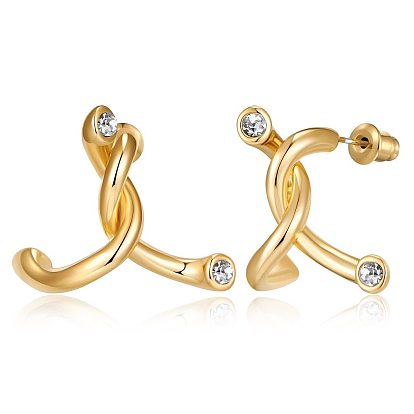 Серьги-гвоздики из латуни в форме узла