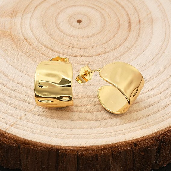 Латунные серьги-гвоздики в форме буквы С, стойки покрытие, долговечный, без кадмия и без свинца