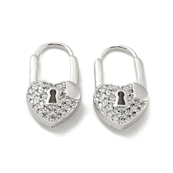 Brass Micro Pave Cubic Zirconia Hoop Earring