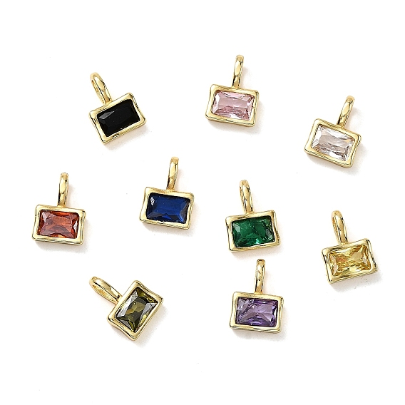 Прямоугольник латуни микро проложит кубических прелести диоксида циркония, стойки покрытие, долговечный, без кадмия и без свинца, золотые