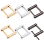 6 piezas 3 colores grillete de tornillo de aleación, Hebillas ajustables para correas de bolsos, Rectángulo