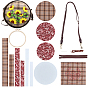 DIY Crossbody Bag Embroidery Kit, including Plastic Embroidery Hoops, Thread, Adjustable Bag Strap, Zipper Component, Iron Needle, Polyester Fabric, Specification