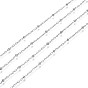 304 Stainless Steel Satellite Chains, Soldered, with Rondelle Beads