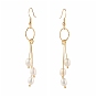 Brass Dangle Earring, with Natural Pearl Beads