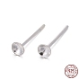925 Sterling Silver Stud Earring Findings, with 925 Stamp