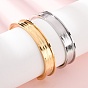 304 Stainless Steel Grooved Bangle Base, Blank Cuff Bangles, Leather Inlay Bangle Making