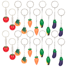 Nbeads DIY Vegetables Themed Keychain Making Kits, Resin Pendants, Resin Keychain, 316 Stainless Steel Keychain Clasp Findings