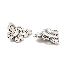 Charms de aleación, sin plomo y cadmio, mariposa, 12x13x1.5 mm, agujero: 2 mm
