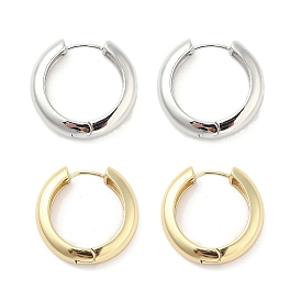 Brass Hoop Earrings, Long-Lasting Plated, Lead Free & Cadmium Free, Ring