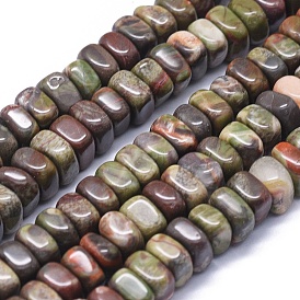 Perles d'agate de la forêt tropicale naturelle, perles heishi carrées