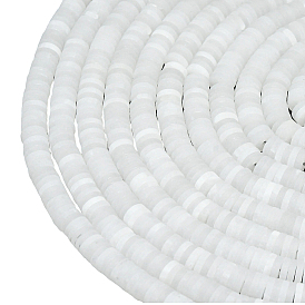 1 нити бусин из натурального белого нефрита, матовые, дисковые бусы, Heishi бусы