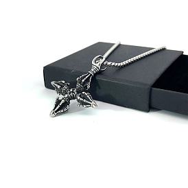 Крест из нержавеющей стали, винтажные панк-ожерелья для мужчин