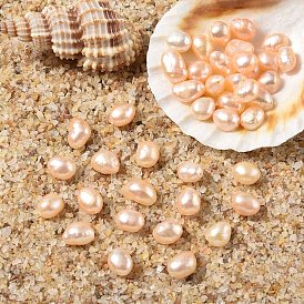 10шт. натуральные пресноводные жемчужные бусины, барочный жемчуг кеши жемчужные бусы, двух сторон полированной