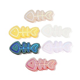 Translucent Resin Cabochons, AB Color Plated, Fish Bone