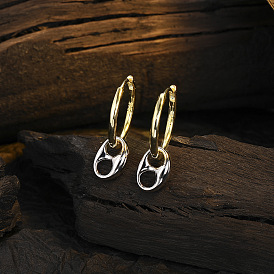Chic and Stylish 925 Silver Pig Nose Earrings with Personality