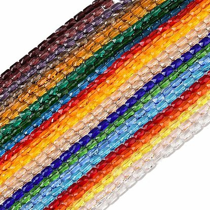 Прозрачные стеклянные бусины, прямоугольные, граненые