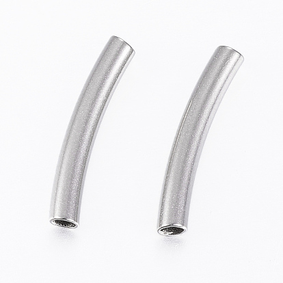 304 Stainless Steel Tube Beads, Curved