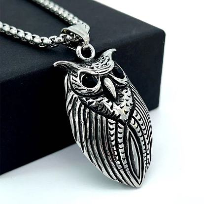 Винтажные ожерелья из нержавеющей стали в виде совы для женщин