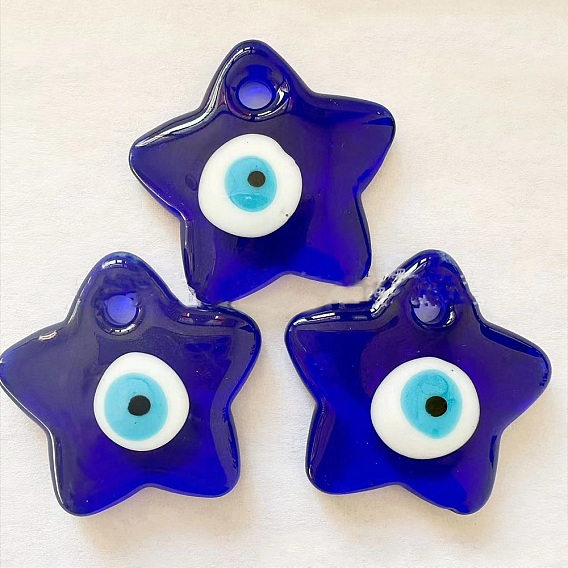 Blue Glass Evil Eye Pendants