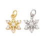 Латунные микро проложить кубического циркония подвески, прелести снежинки, долгоиграющий, стойки покрытие, без свинца и без кадмия, с целью перехода в кольце