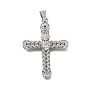 Brass Micro Pave Clear Cubic Zirconia Pendants, Cross with Sacred Heart Charms