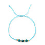 Adjustable Summer Dyed Synthetic Imperial Jasper Round Braided Bead Bracelets