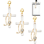 201 Pendentifs décoratifs en acier inoxydable ornés de strass, croix de stéthoscope