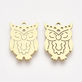 201 Stainless Steel Pendants, Laser Cut Pendants, Owl