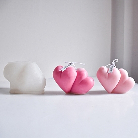 Food Grade Silicone Candle Molds, For Candle Making, Double Heart