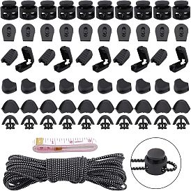 Аксессуары для обуви, в том числе 40пластиковые шнуровые замки, 10 м полиэфирные эластичные шнуры и 1 поликарбонатная мягкая рулетка из полиуретана