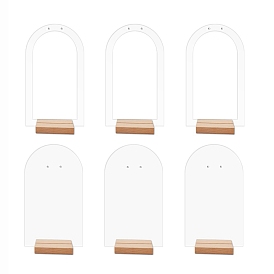 2 стили арки акриловые подставки для ювелирных изделий для сережек с деревянной основой, органайзер для сережек